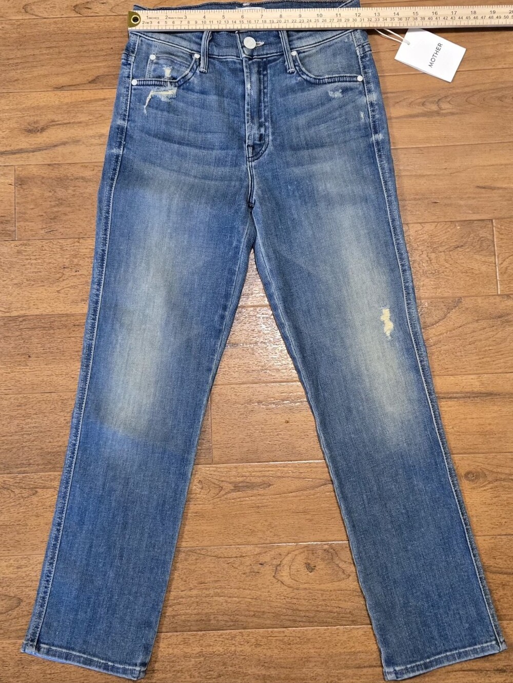 MOTHER The Rascal Crop High Waisted Jeans – Graffiti Girl Wash – Size 24 – NWT - Picture 2 of 7